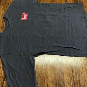 Black Long Sleeve Tee with Red Logo
